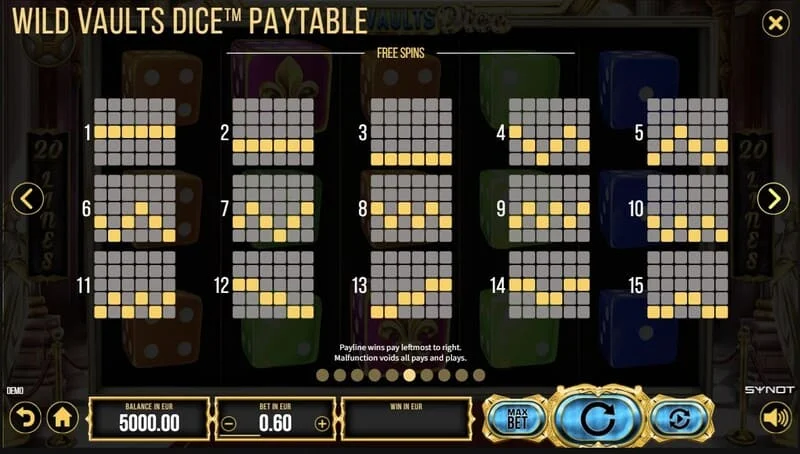 Wild Vaults Dice – obrazovka Card Gamble s zdvojnásobením barvy karty